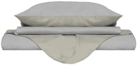 Copripiumino Singolo con Sacco e Federe Doubleface Grigio Chiaro/Panna