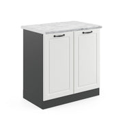 Vicco Mobile lavello cucina Bianco casa di campagna 80 cm , PL Marmo