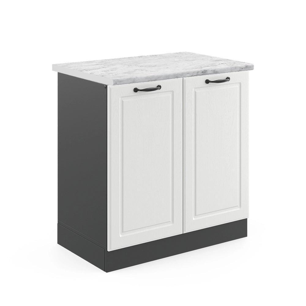 Vicco Mobile lavello cucina Bianco casa di campagna 80 cm , PL Marmo