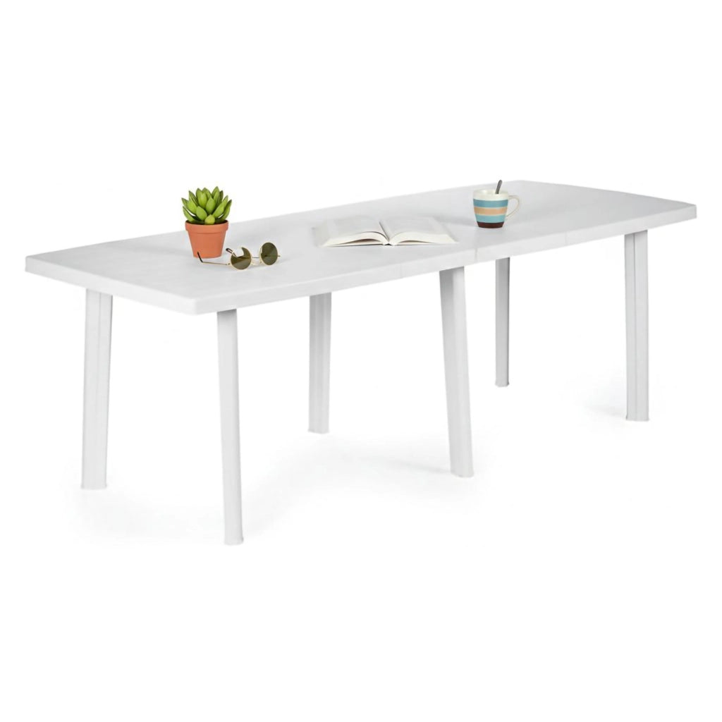 Crossley, Tavolo da Esterno 10 Posti Made in Italy, 216x90x72h cm Bianco