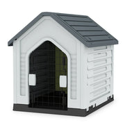 Cuccia per animali domestici 66,5 x 52 x 60 cm rifugio sicuro con porta chiudibile a chiave stile moderno in grigio PP 20_0012918