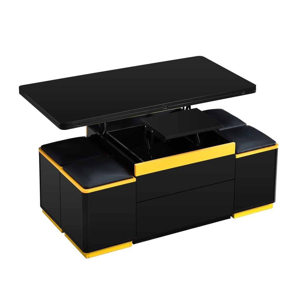 Tavolino da caff¨¨ moderno ¨C Minimal ¨C nero lucido 100x50x43