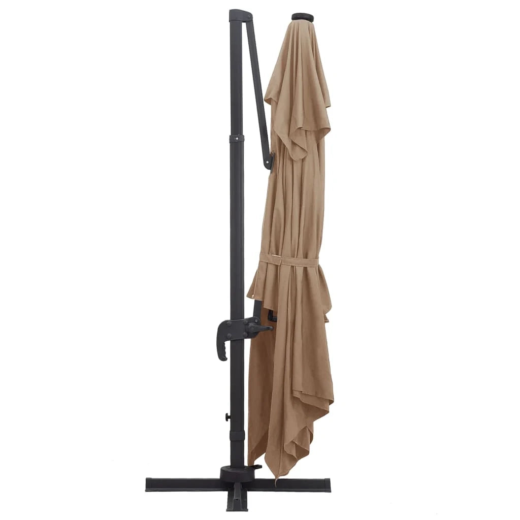 Ombrellone a braccio con luci LED alluminio 400 x 300 cm tortora 02_0008452