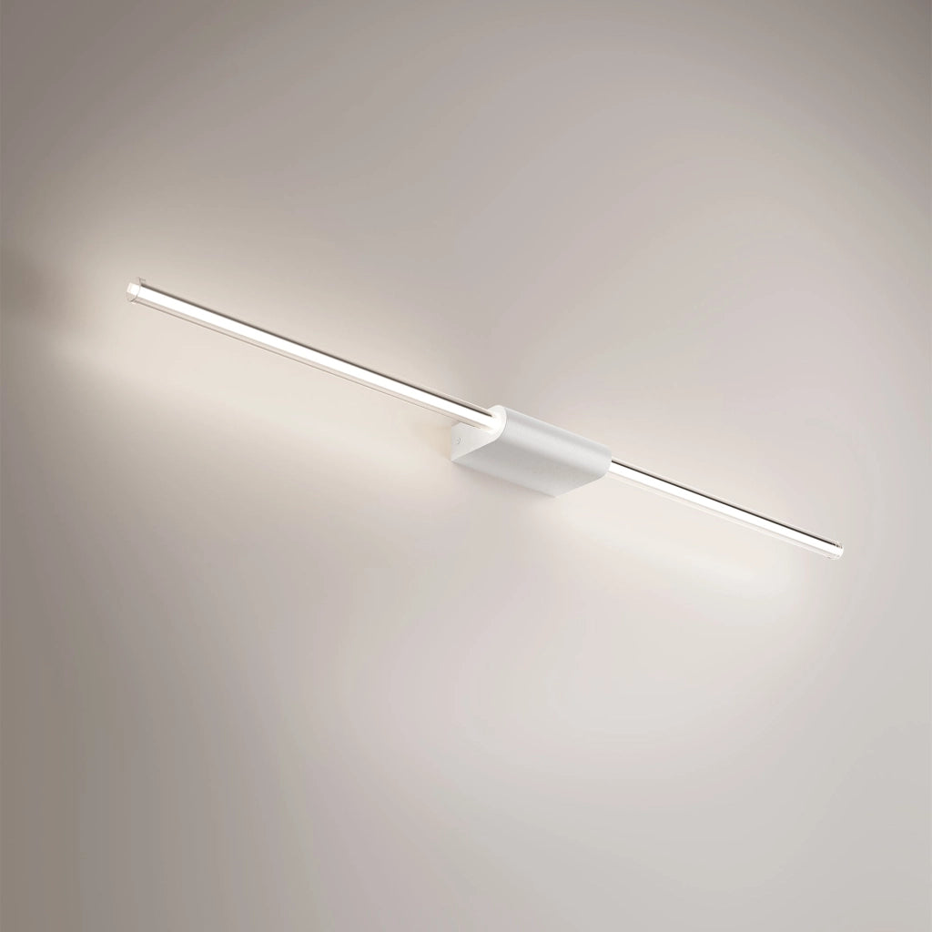 Brilliant Lampada da Parete e Soffitto Lineare in Alluminio Verniciato Bianco, LED 9W Dimmerabile TRIAC, Design Minimale 8.2x3.6x87.2 cm