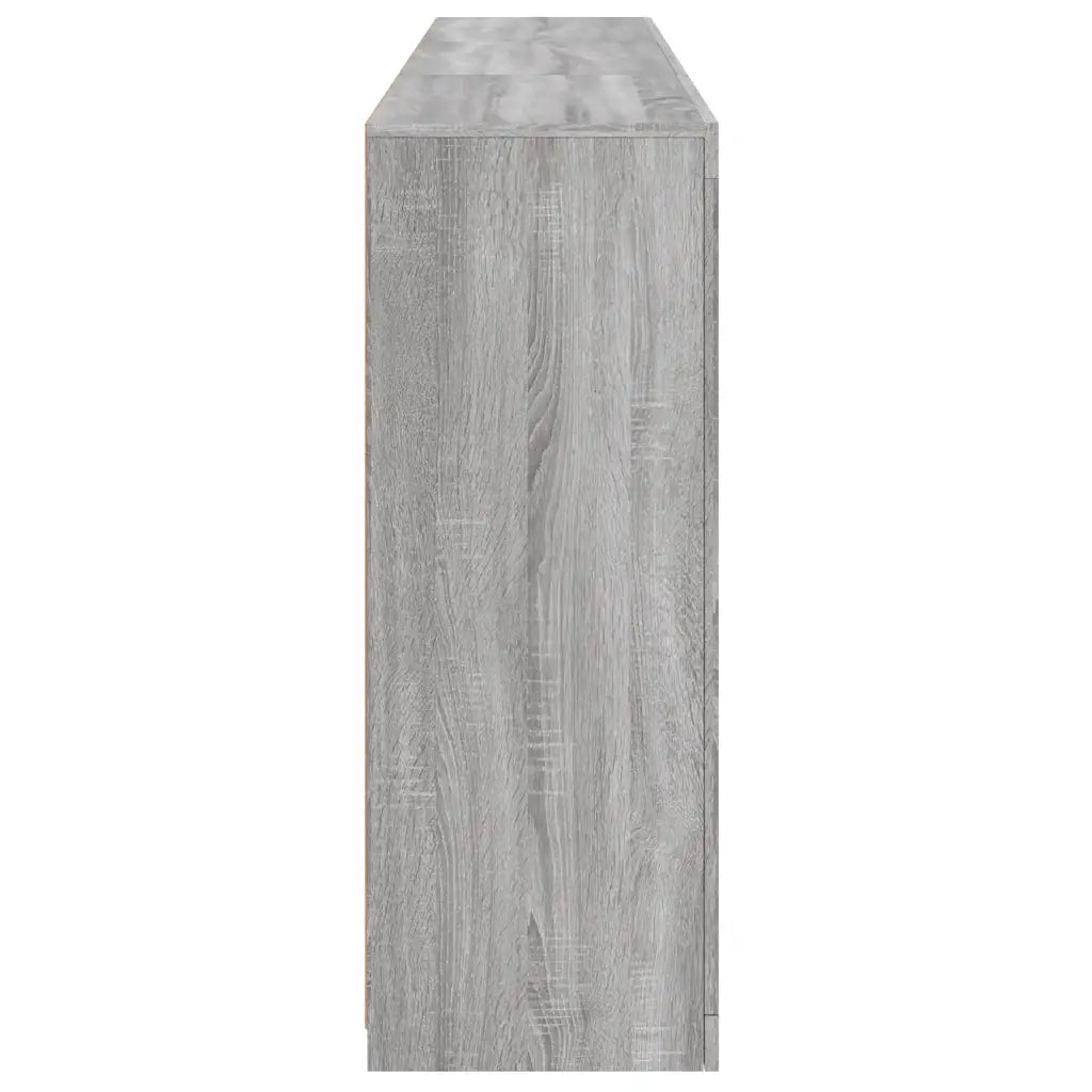 Credenza con Luci LED-Buffet-Armadio da cucina Grigio Sonoma 181,5x37x100 cm 747187