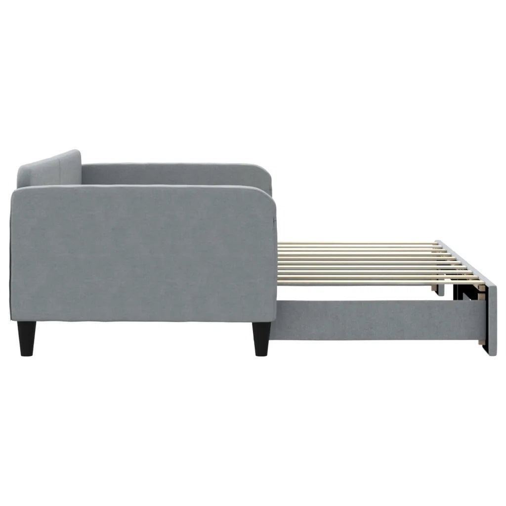 Divano Letto con Letto Estraibile Grigio Chiaro 100x190 Tessuto 3196893