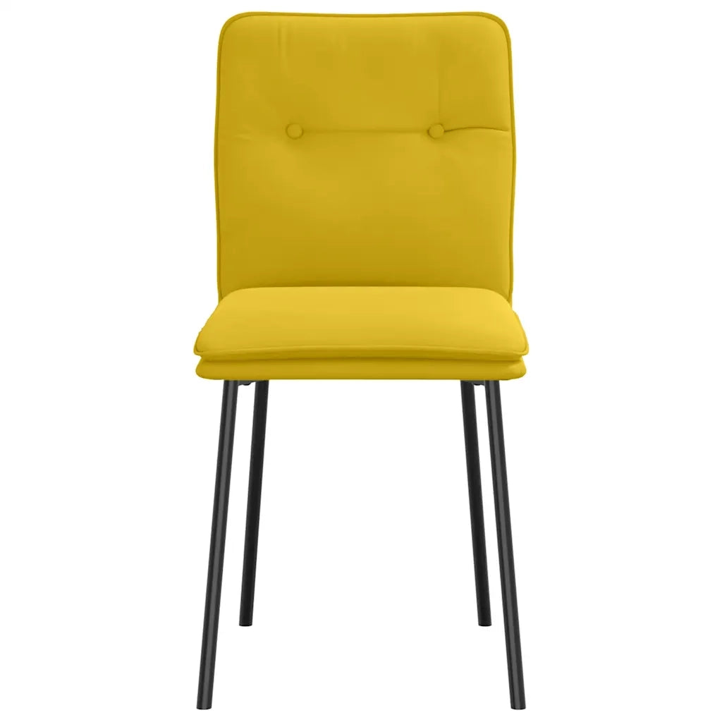 Sedie da Pranzo 2 pz Gialle in Velluto 4101316