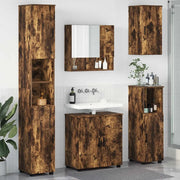 Set di mobili per il bagno Montaggio a parete 5 pcs Rovere fumé