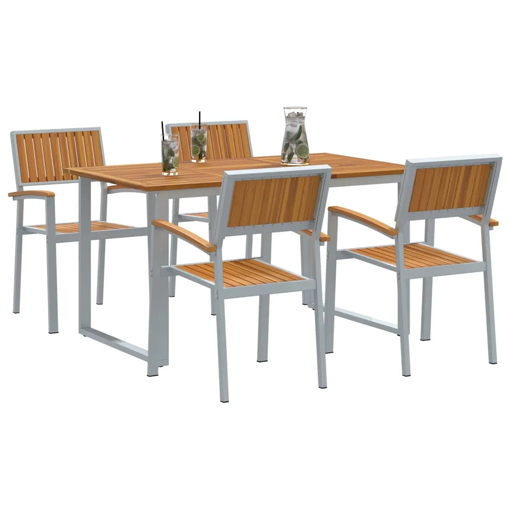 Set da Pranzo per Giardino 5 pcs Grigio 3284351