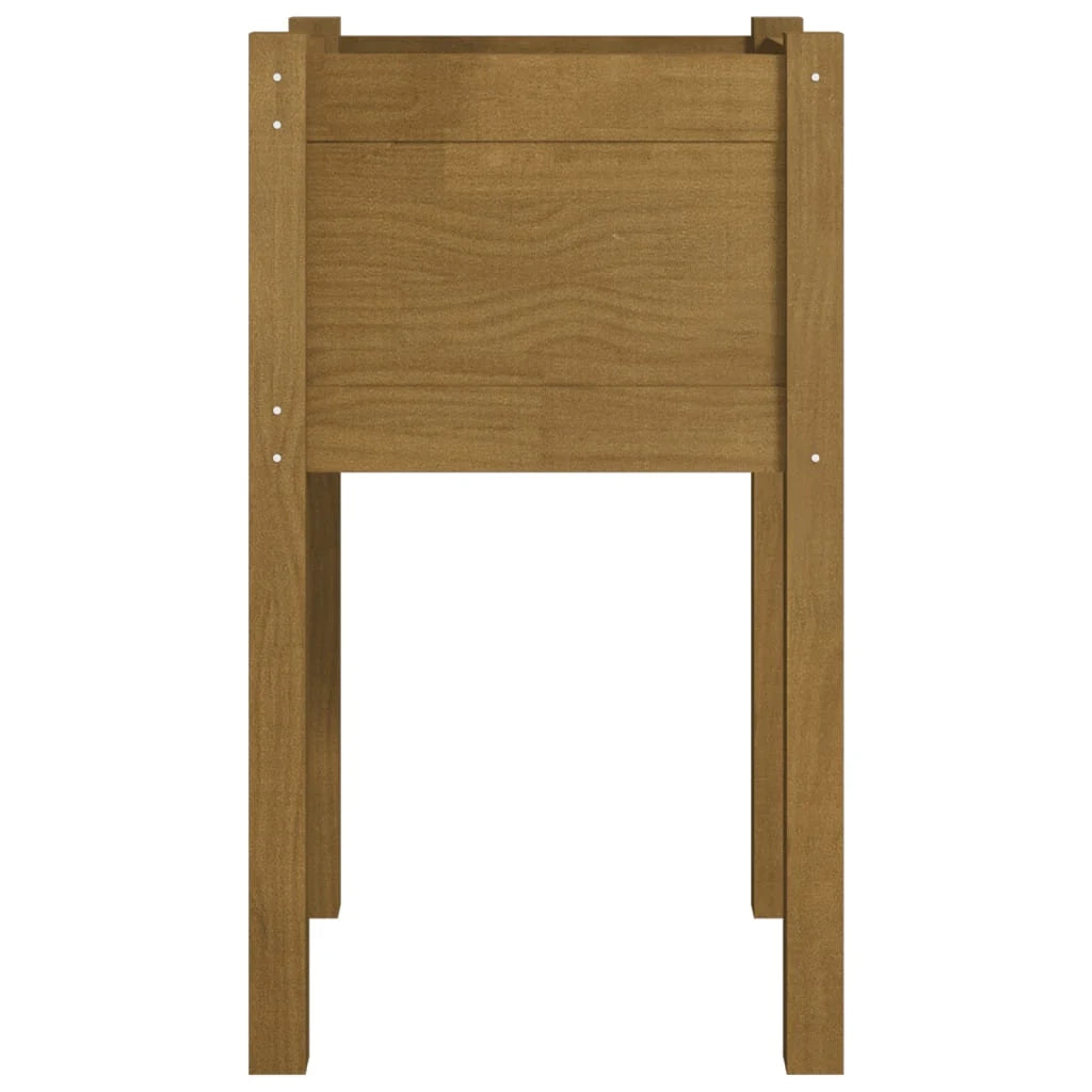 Fioriera rialzata per piante fiori giardino terrazze set da 2 40 x 40 x 70 cm legno di pino massiccio marrone 02_0038965