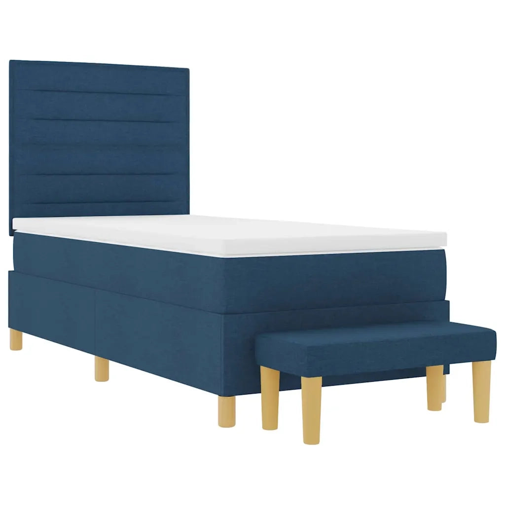 Letto a molle con testiera Blu 200 x 90 cm Tessuto 3344190