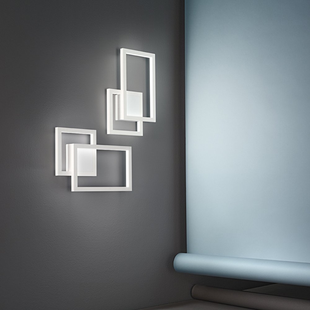 Applique Moderna Cross Metallo Bianco Acrilico Led 20W 3000K