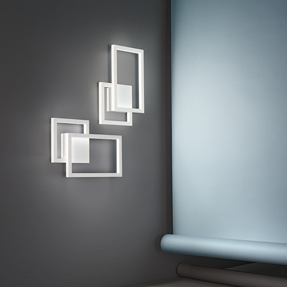 Applique Moderna Cross Alluminio Bianco Opaco Led 20W Dimmerabile Ip20
