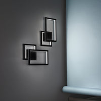 Applique Moderna Cross Metallo Nero Acrilico Led 20W 3000K