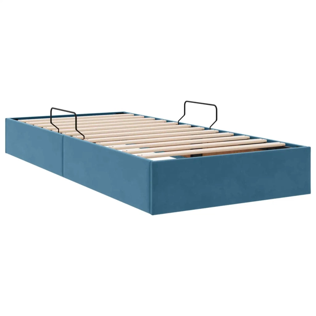 Letto ottomano con archiviazione Blu Scuro 100 x 200 cm Velluto