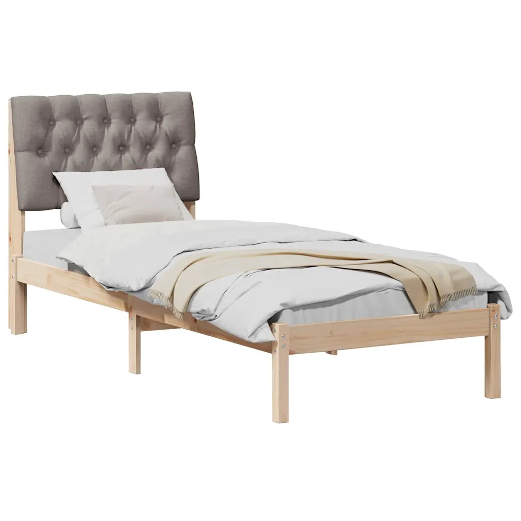 Letto con Testiera Rivestita con testiera Marrone 75 x 190 cm 878862