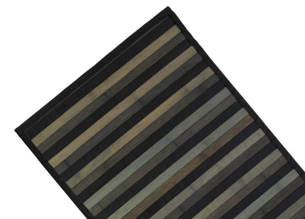 Tappeto Bamboo Degradè In Varie Colorazioni - 50x290 cm - Nero