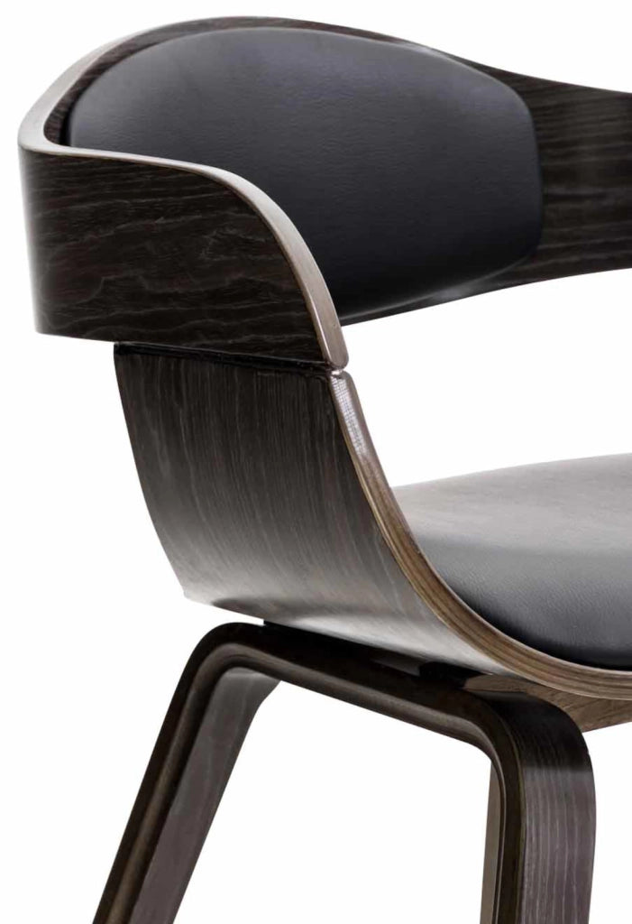 Set di 2 sedie Kingston in finta pelle nero/grigio