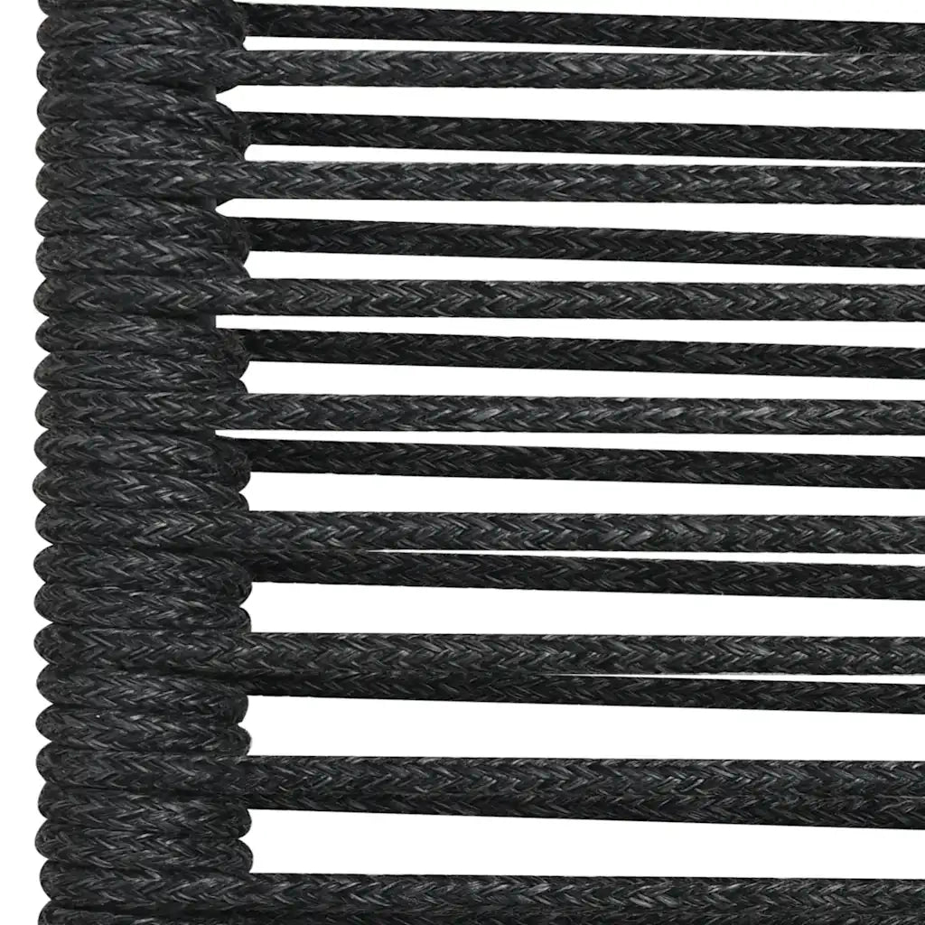 Set da Pranzo da Esterni 7 pz | Set Salotto da Giardino in Corda di Cotone e Acciaio Nero