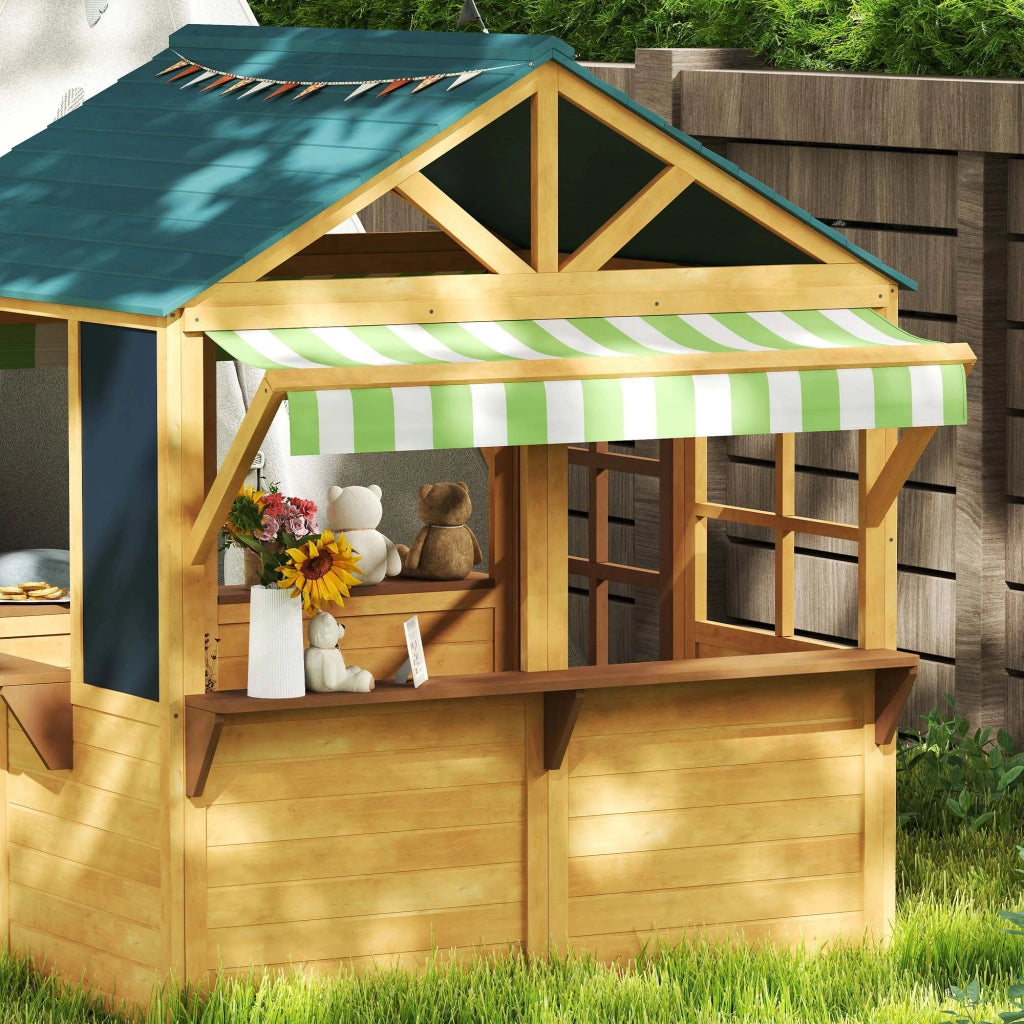 Casetta per Bambini in Legno di Abete ¨C zephmum ¨C Marrone e Blu 173x117x144
