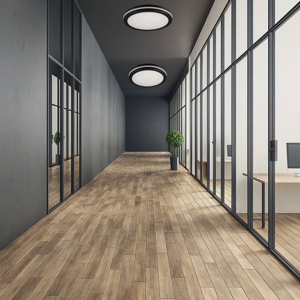 Trade Shop - Plafoniera Led 29w Tecnologia Cct Applique Interno Esterno Soffitto Parete Ip65 Ess-02-3c - Nero