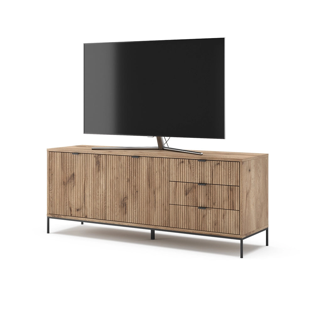 Vicco Tavolo basso Quercia vichinga 150.1 x 60 cm con 3 cassetti, 2 ante