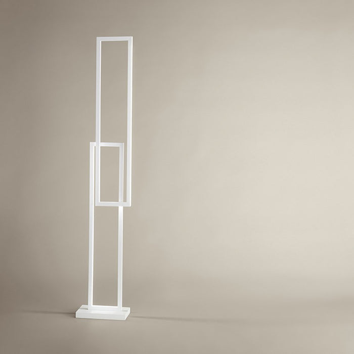 Piantana Moderna Cross Metallo Bianco Acrilico Led 64W 3000K