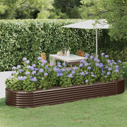 Letto Giardino Acciaio Zincato 322x100x36 cm Marrone 319000