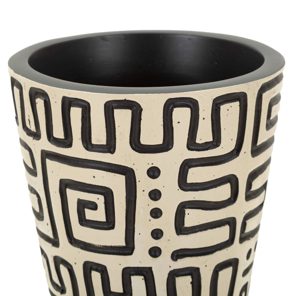 Iya, Vaso Colore Struttura Nero, Bianco Crema