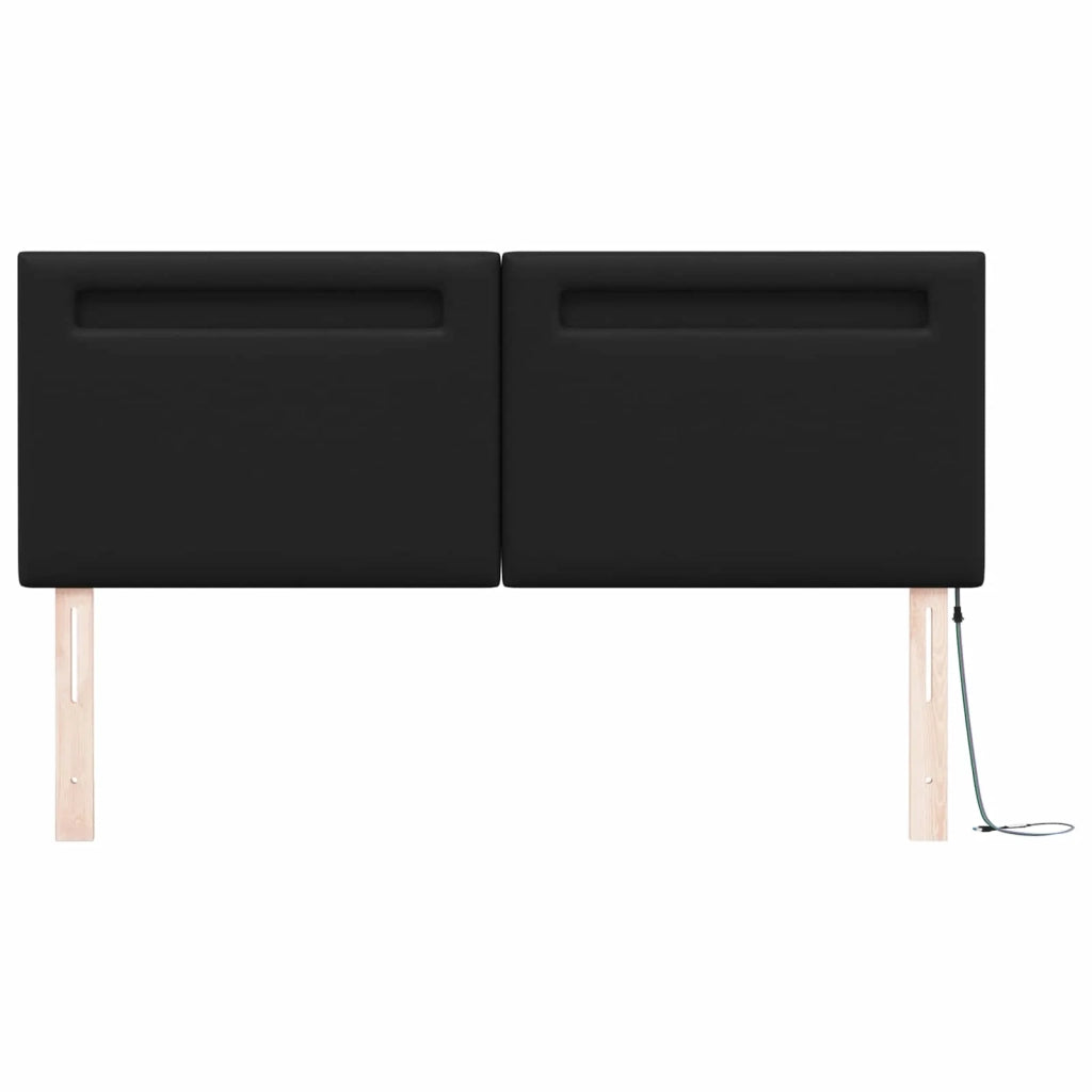 Testiera LED Nero 160 cm Pelle Sintetica 42007305