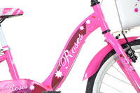 SCH ROSES 20", bicicletta per bambini, bici bambina, adatta a bambini tra i 6 e i 10 anni, per altezza tra 120 e 155 cm,