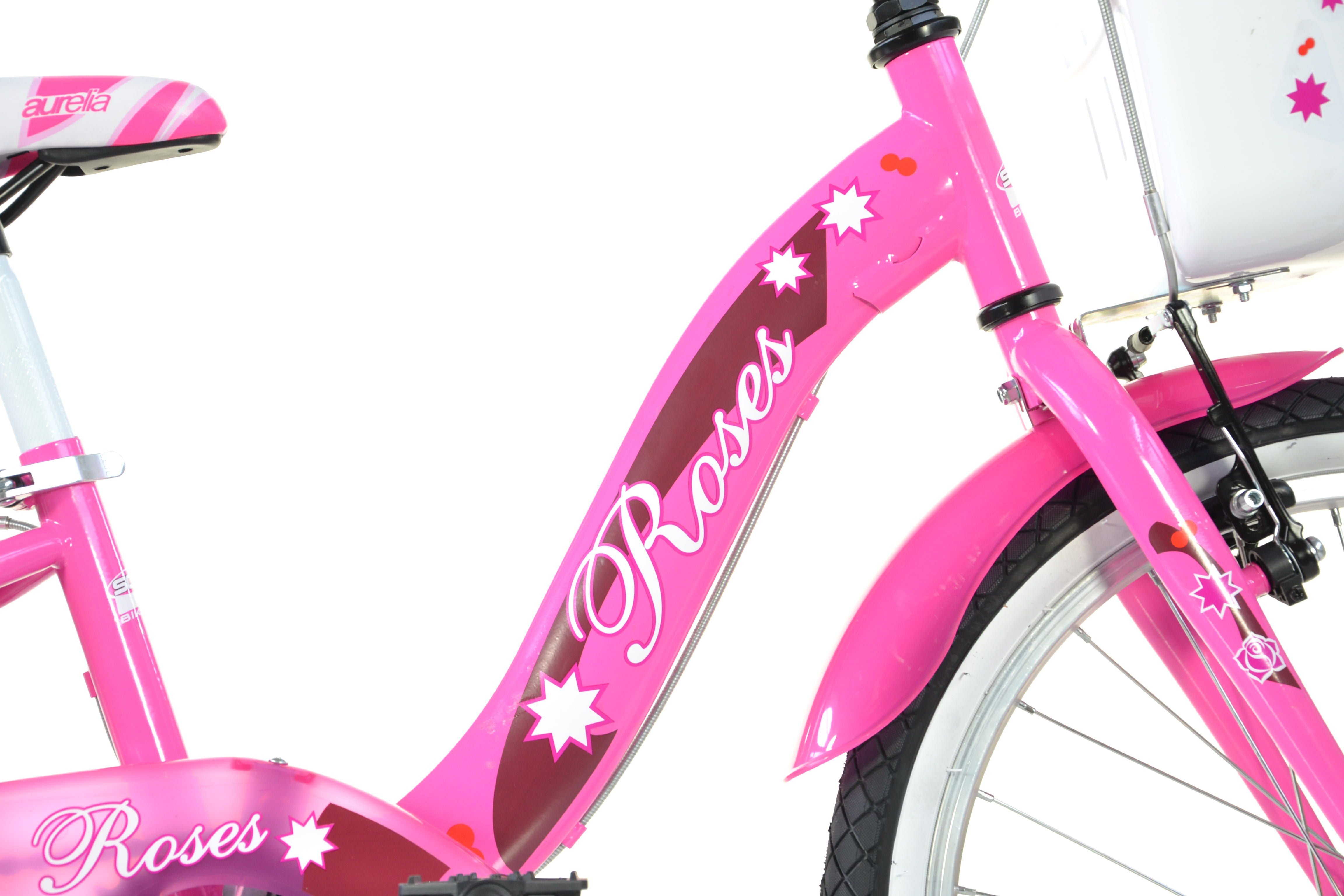 SCH ROSES 20", bicicletta per bambini, bici bambina, adatta a bambini tra i 6 e i 10 anni, per altezza tra 120 e 155 cm,
