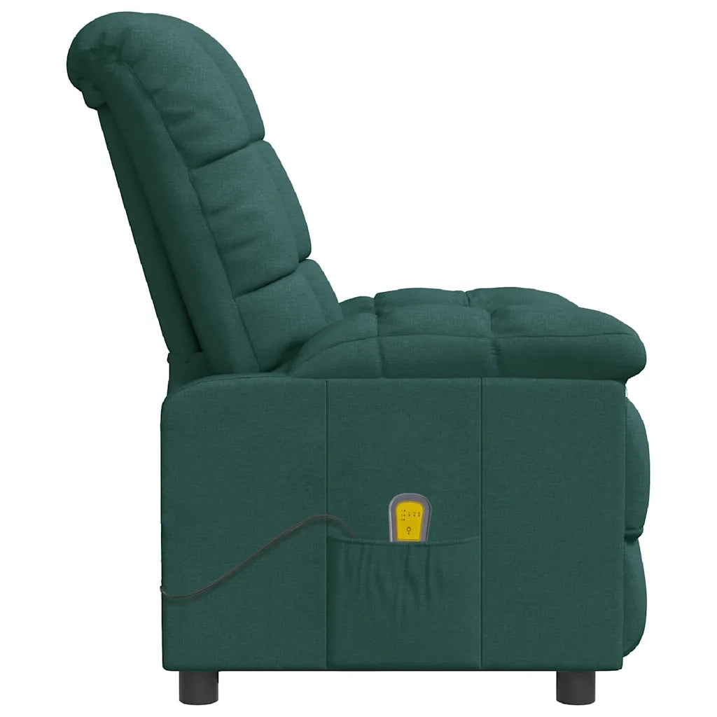 Poltrona Massaggiante Verde Scuro in Tessuto 289812