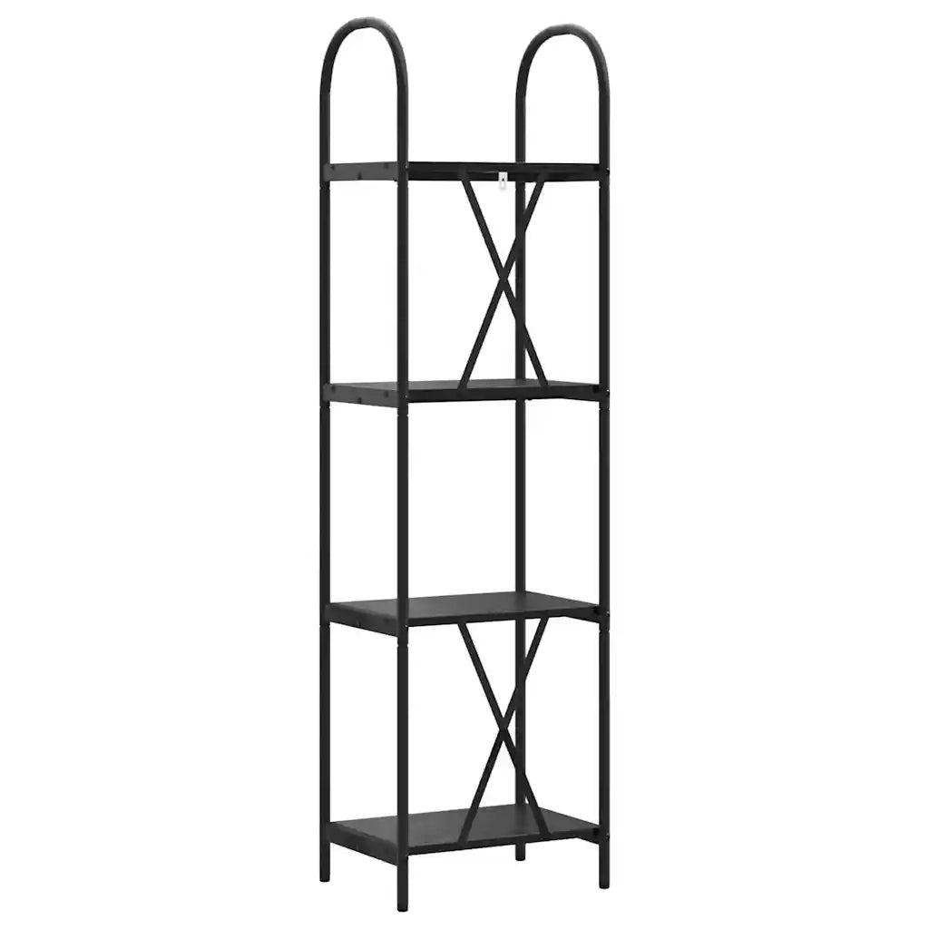 Libreria-Scaffale per Libri-Mobile di Stoccaggio Rovere Nero 40 x 30 x 146 cm Legno multistrato 702434