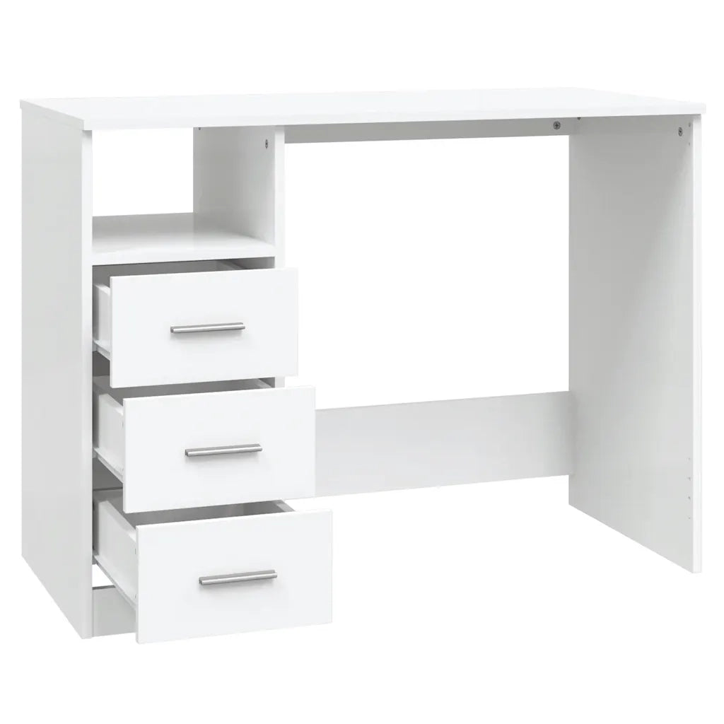 Scrivania con Cassetti-Scrivanie per ufficio e studio Bianca 102x50x76 cm in Legno Multistrato