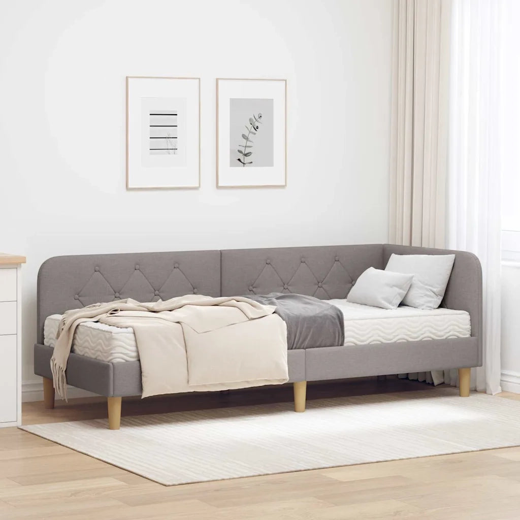 Letto singolo | Letto per adulti | Cornice del letto ad angolo Talpa 80 x 200 cm Tessuto