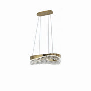 Trade Shop - Lampadario Led A Sospensione Oro 35 W Con Cristalli Contemporaneo Luce 6500k B78 -