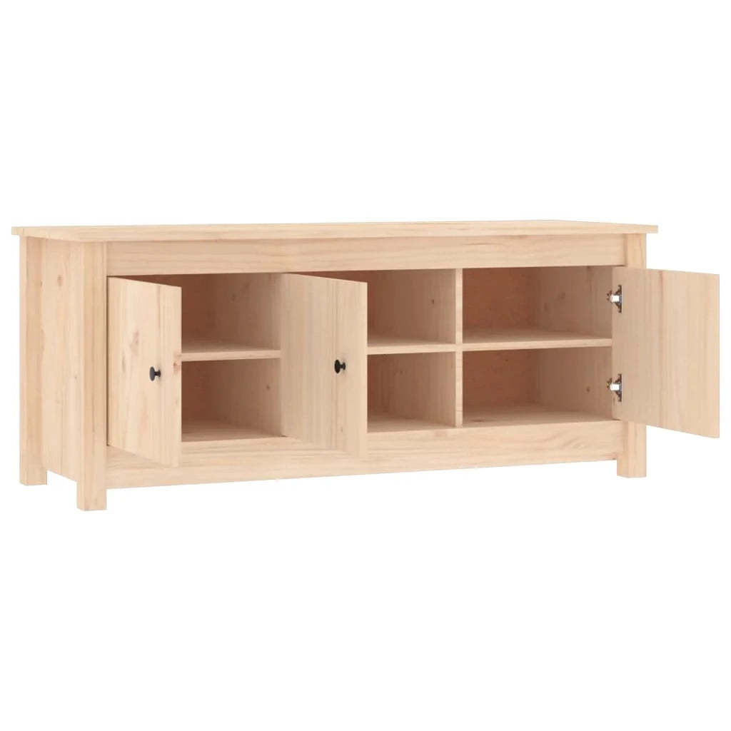 Scarpiera mobiletto portascarpe mobile per ingresso/corridoio/soggiorno 110 x 38 x 45,5 cm legno massello di pino marrone 02_0021326
