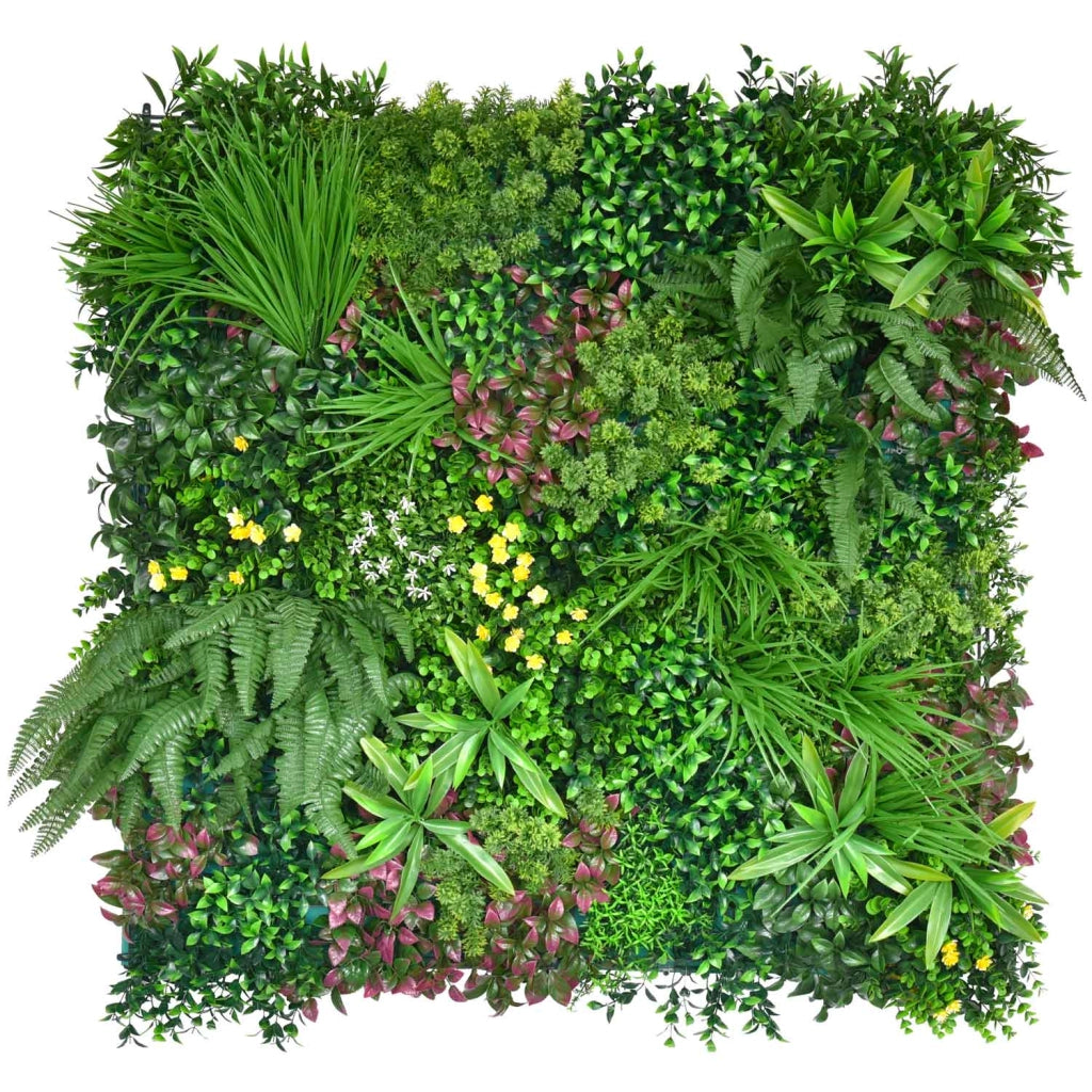 Dream - Giardino verticale con foglie e fiori, pannello 100x100 cm