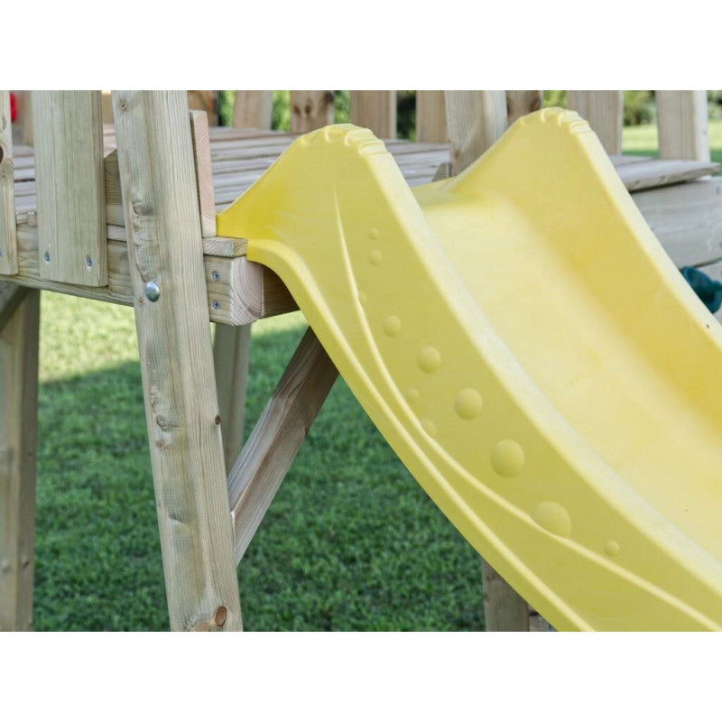 Torretta giochi bambini in legno con scivolo Kicca  piattaforma rialzata con arrampicata e scaletta
