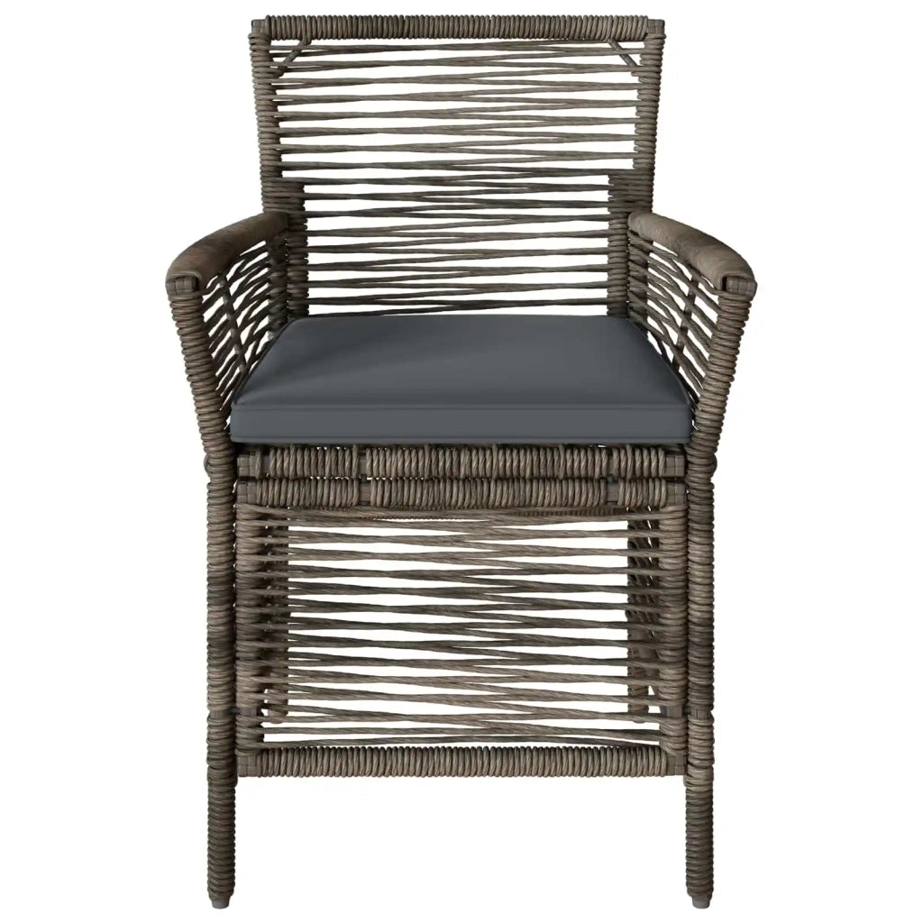 Sedia da esterno 2 pcs Grigio e Grigio Scuro polyrattan 42026687