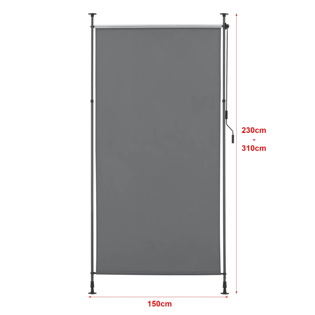 Tenda da esterno con aste telescopiche senza foratura 134 x 270 x 310 cm grigio scuro 03_0006567