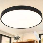 ZMH Lampada da soffitto plafoniera LED nera IP44 rotonda 37 cm intensità luminosa regolabile