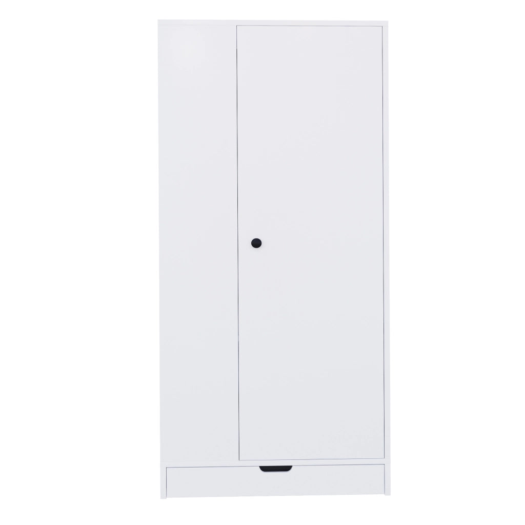 Armadio con ripiani e cassetti 70×40×170 cm a un'anta; senza materasso; legno; bianco
