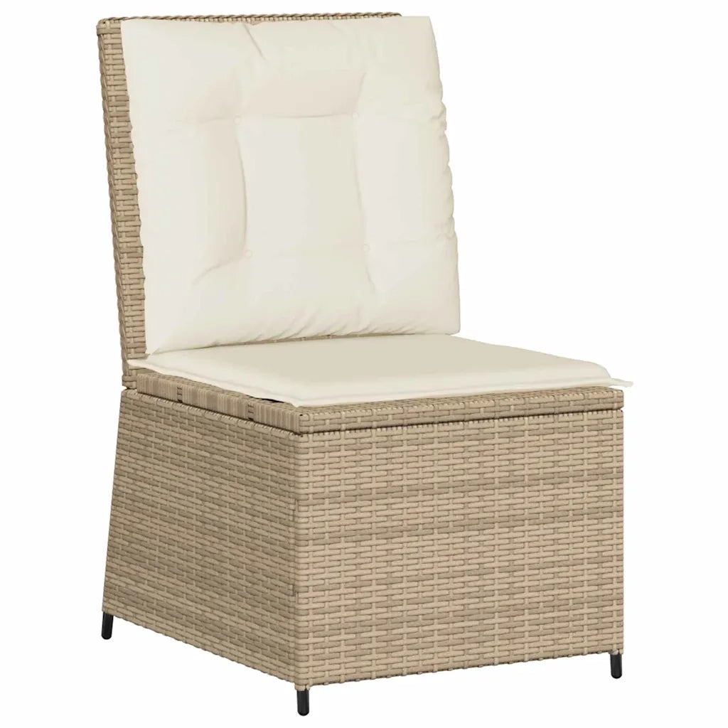 vidaXL Divano da giardino con cuscino Beige Poly Rattan