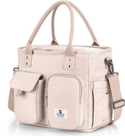 Borsa Isolante da Picnic 18L, Borsa da Lavoro con Cerniera, Piccola Borsa da Picnic per Ufficio, Viaggio, Picnic, Bianca