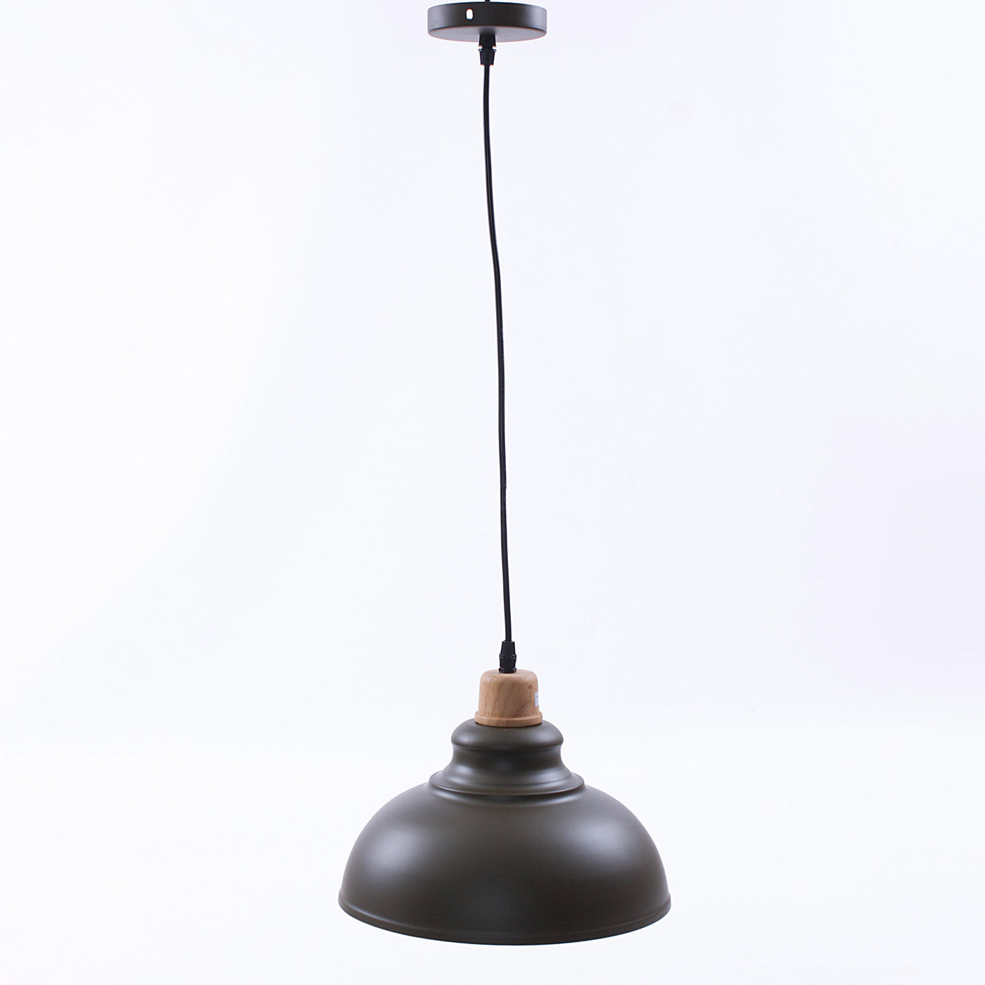 Lampadario a Sospensione Ø30 a Una Luce Verde Militare