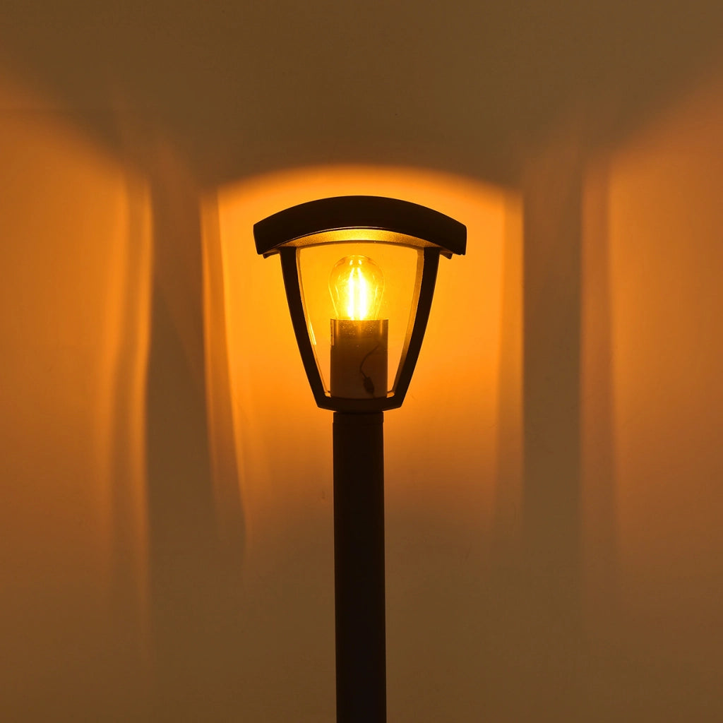LAMPIONE LED DA GIARDINO GRIGIO CON ATTACCO E27 IP44 - DESIGN MODERNO STRUTTURA IN ALLUMINIO E POLICARBONATO IDEALE PER ESTERNI