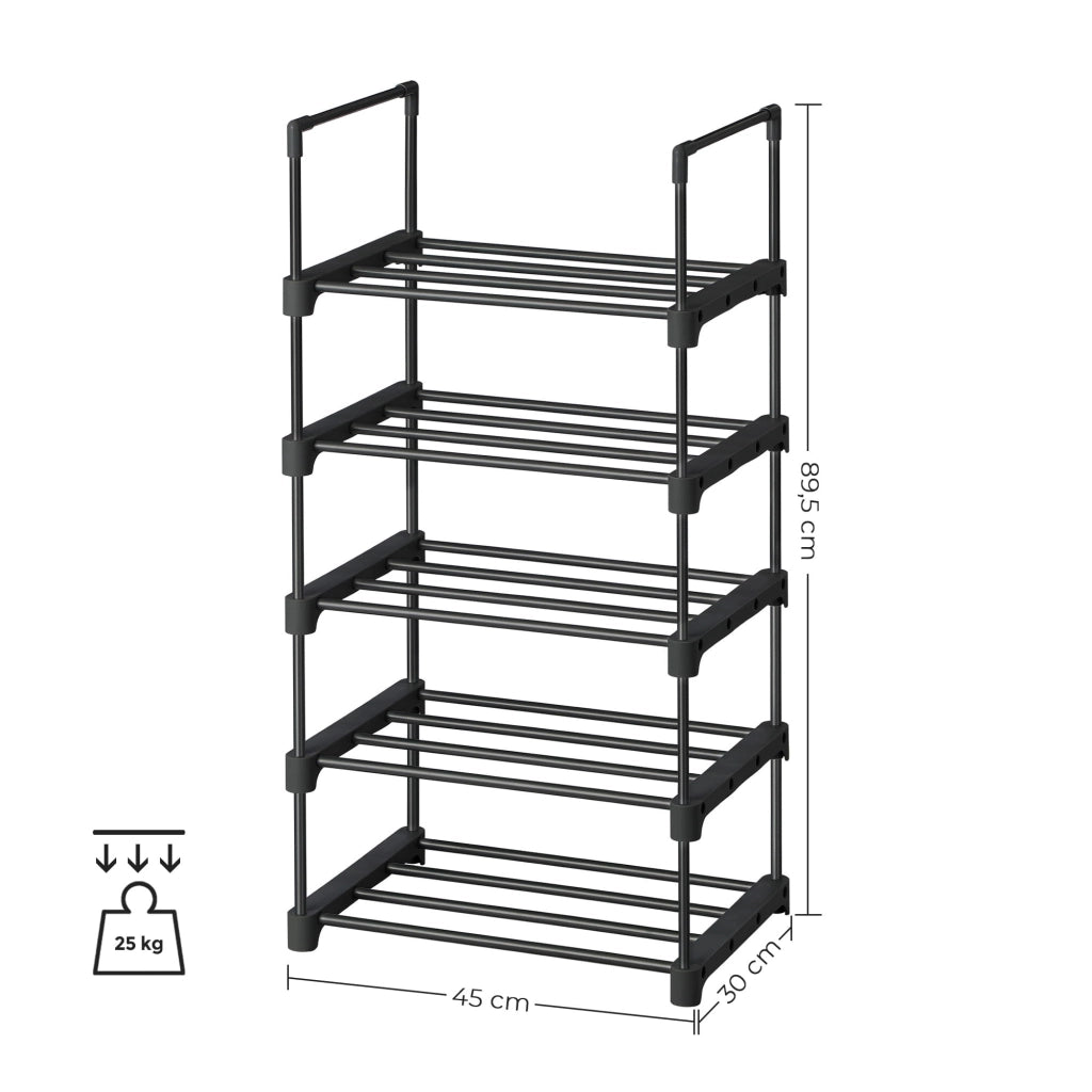 Scarpiera VALORA - Ripiano in metallo nero per corridoio, LSA005B02