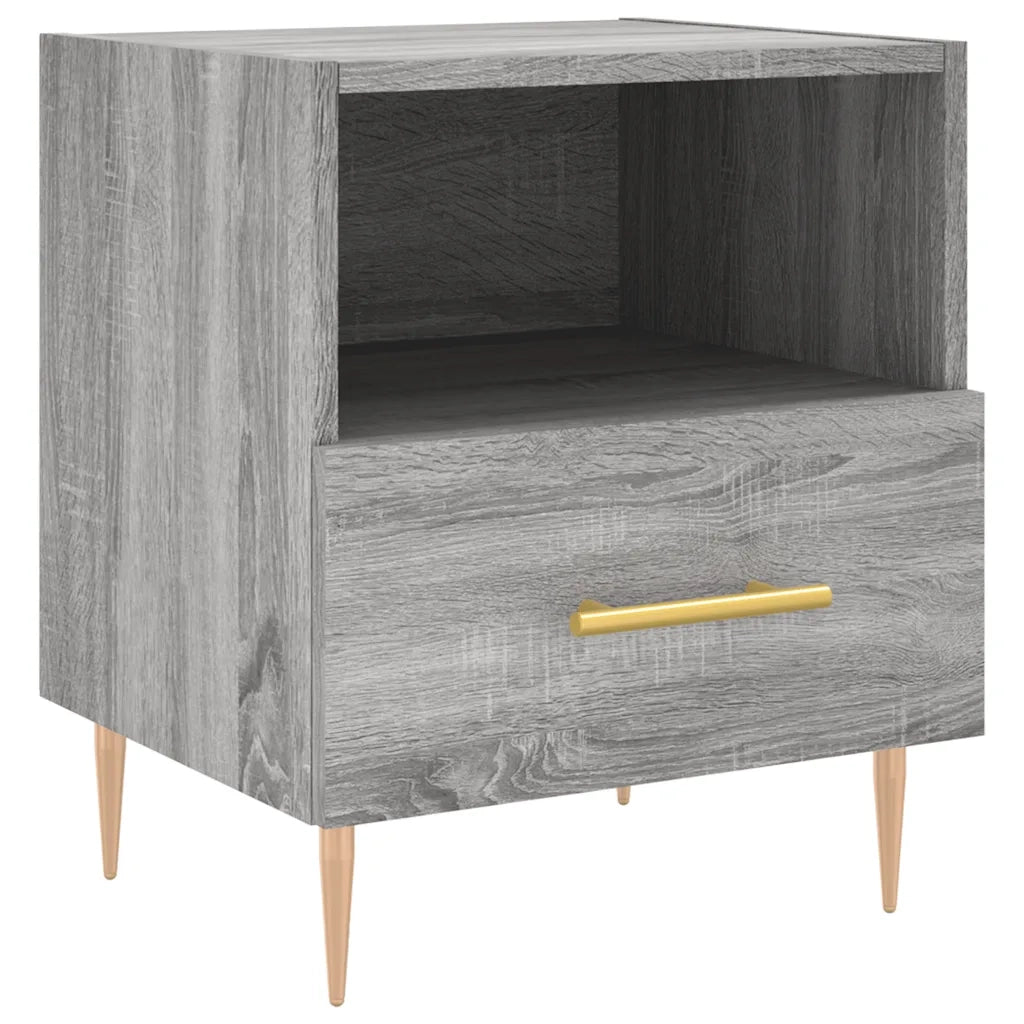 Set di 2 Comodini | Armadio da Notte | Mobiletto da notte Grigio Sonoma 40x35x47,5 cm in Legno Multistrato